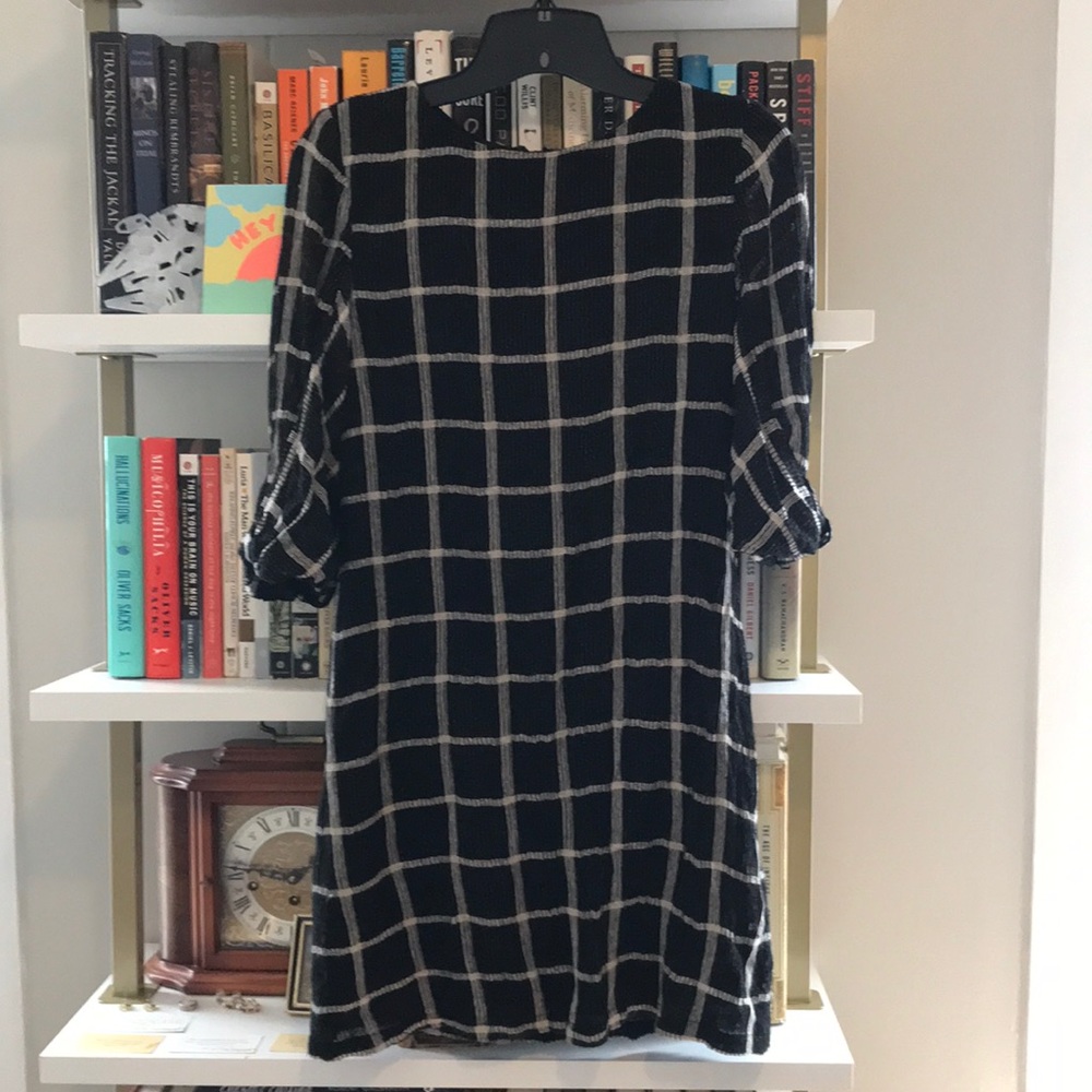 Checkered Black & Cream Dress from Anthropologie